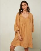 Robe 100% Lin Jasmine camel