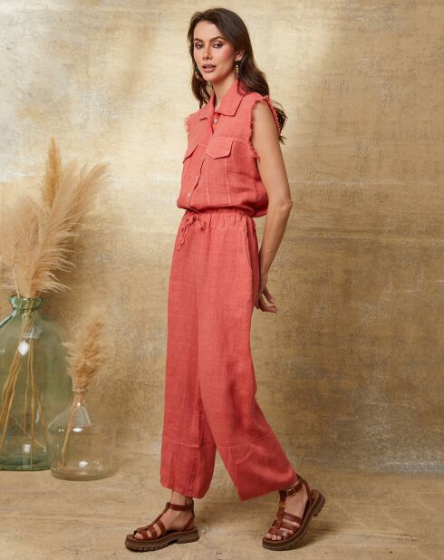Chemise 100% Lin Jim corail