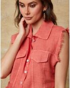 Chemise 100% Lin Jim corail