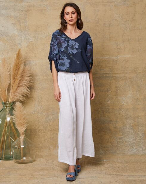Pantalon 100% Lin Kendra blanc
