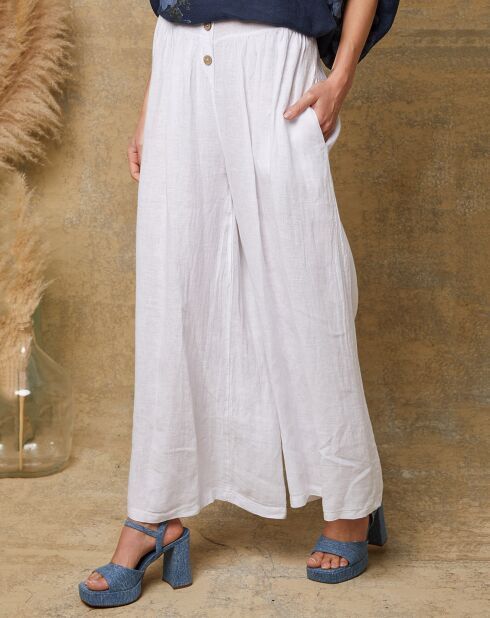 Kendra witte broek van 100% linnen