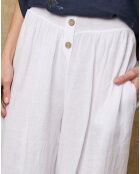 Pantalon 100% Lin Kendra blanc