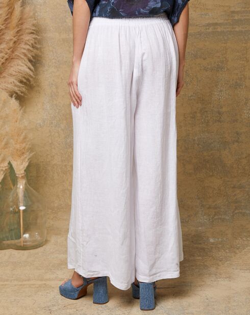 Kendra witte broek van 100% linnen