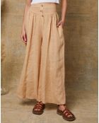 Pantalon 100% Lin Kendra camel clair