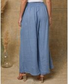 Pantalon 100% Lin Kendra bleu indigo