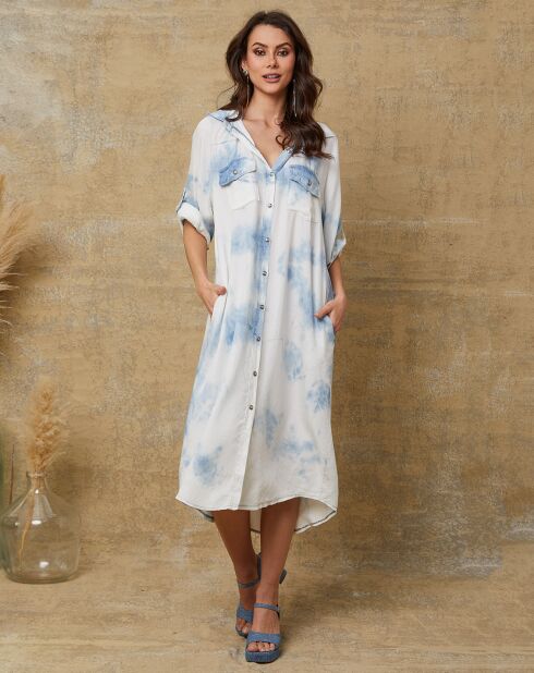 Robe Kloe bleu/blanc