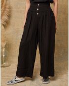 Pantalon 100% Lin Kendra noir