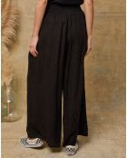 Pantalon 100% Lin Kendra noir