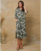 Robe 100% Lin Liroi vert kaki