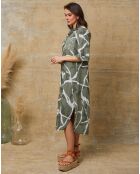 Robe 100% Lin Liroi vert kaki