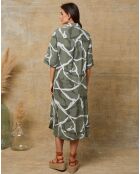 Robe 100% Lin Liroi vert kaki