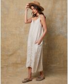 Louisa beiges Kleid aus 100% Leinen