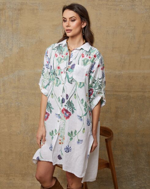 Robe 100% Lin Pardess blanche