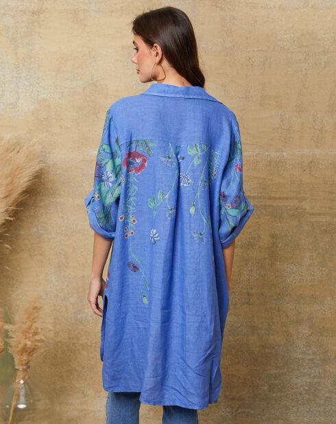 Robe 100% Lin Pardess bleue