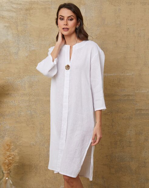 Robe 100% Lin Parish blanche