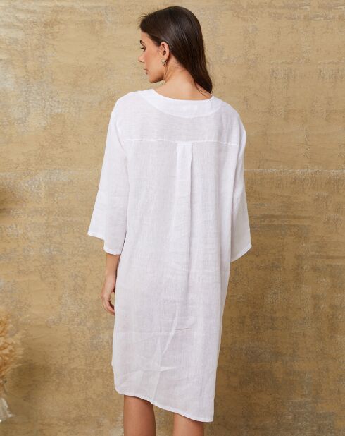 Robe 100% Lin Parish blanche