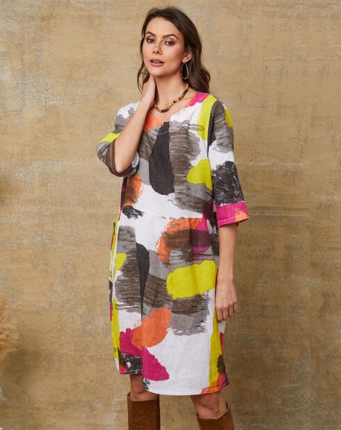 Robe 100% Lin Quincy multicolore
