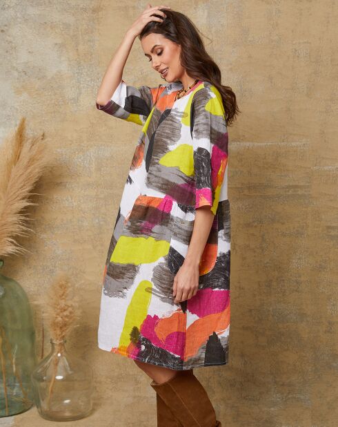 Robe 100% Lin Quincy multicolore