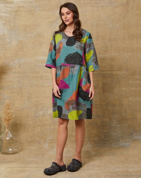 Robe 100% Lin Quincy multicolore