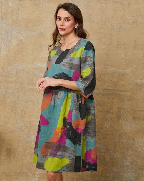 Robe 100% Lin Quincy multicolore