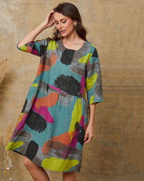 Robe 100% Lin Quincy multicolore