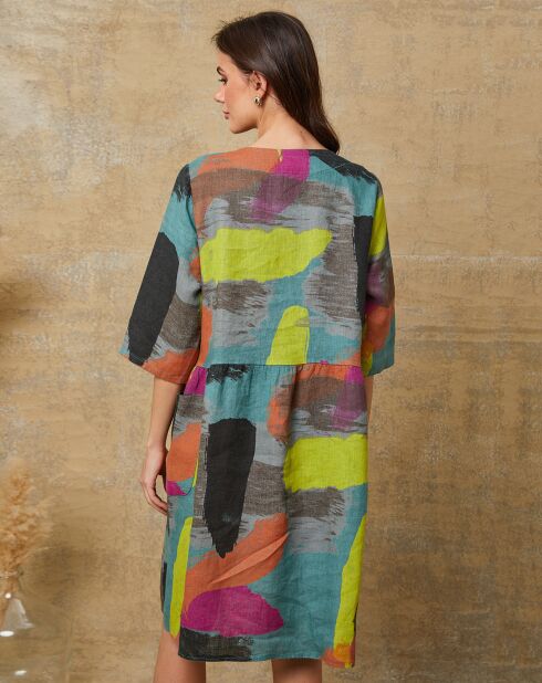 Robe 100% Lin Quincy multicolore