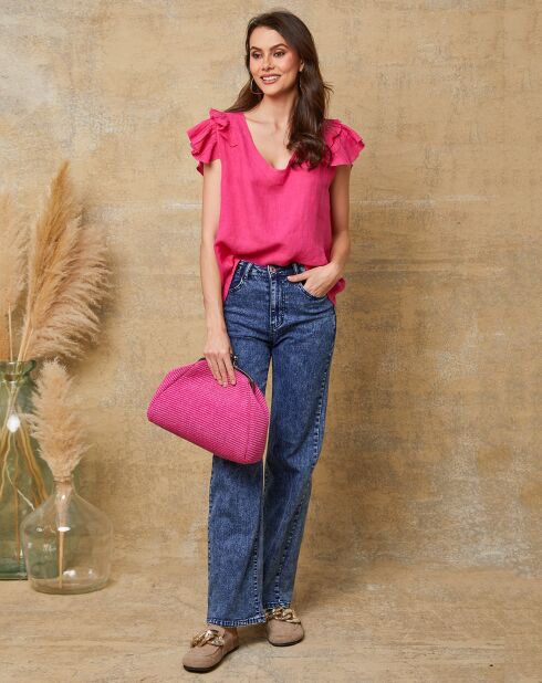 Top fucsia Quiriem 100% lino