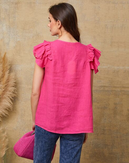 Top fucsia Quiriem 100% lino