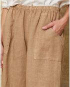Pantacourt 100% Lin Erus taupe