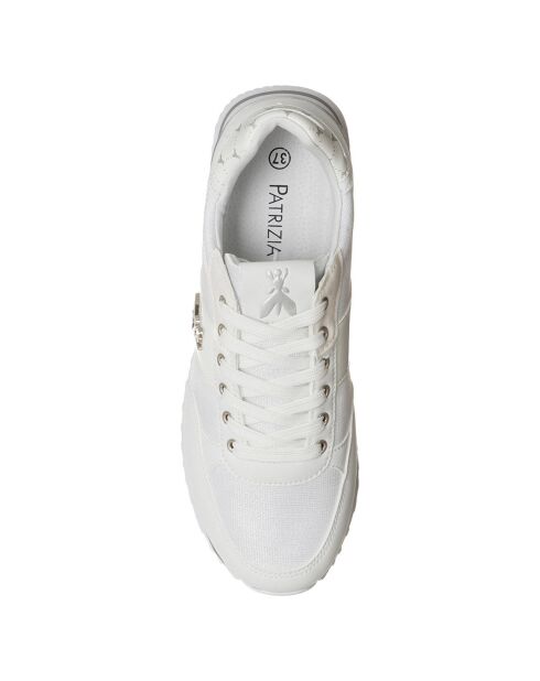 Witte en zilveren leren sneakers Louise