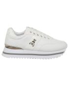 Witte en zilveren leren sneakers Louise