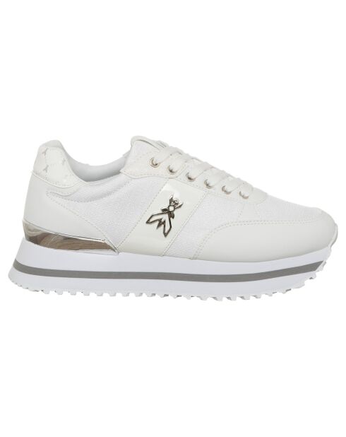 Witte en zilveren leren sneakers Louise