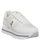 Witte en zilveren leren sneakers Louise
