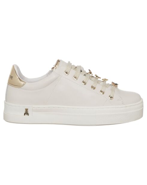 Sneakers en Cuir Tess blanc/doré