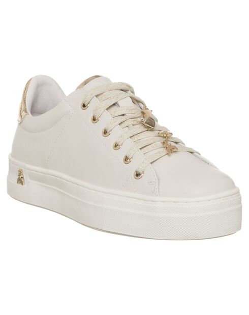 Sneakers en Cuir Tess blanc/doré