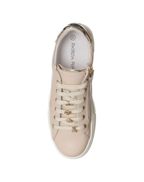 Sneakers en Cuir Tess beiges