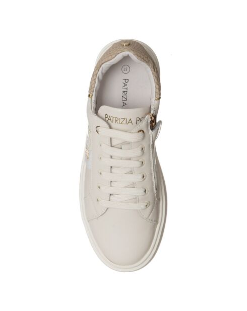 Sneakers en Cuir Victoire blanc/doré