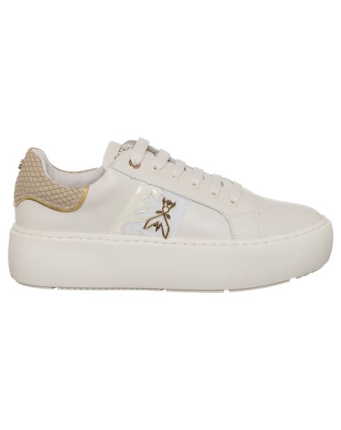 Sneakers en Cuir Victoire blanc/doré