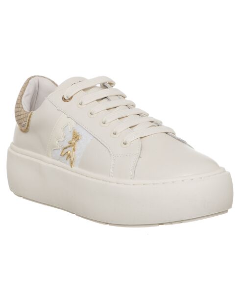 Sneakers en Cuir Victoire blanc/doré