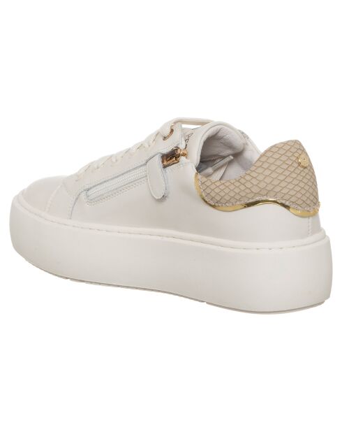 Sneakers en Cuir Victoire blanc/doré