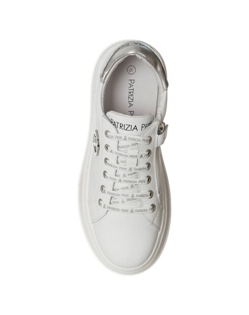 Wit/zilveren Felicia leren sneakers