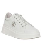 Wit/zilveren Felicia leren sneakers