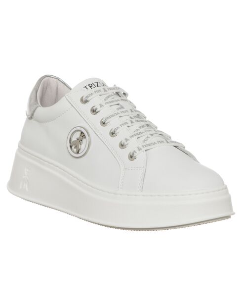 Wit/zilveren Felicia leren sneakers