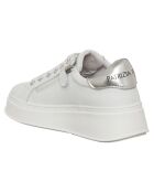Wit/zilveren Felicia leren sneakers