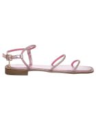 Sandales en Cuir Marine roses