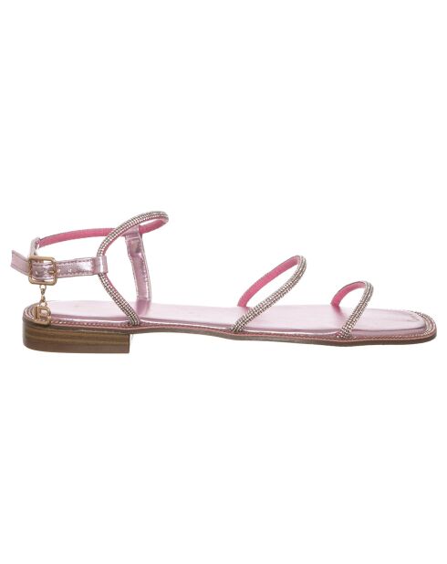 Sandales en Cuir Marine roses