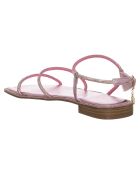 Sandales en Cuir Marine roses