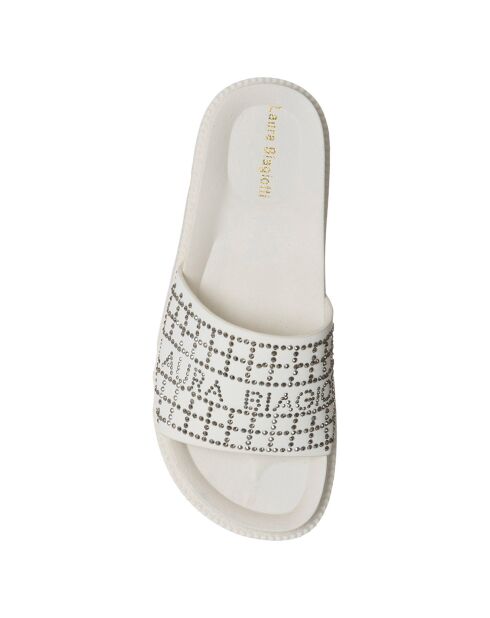 Mulas Elise blancas/plateadas