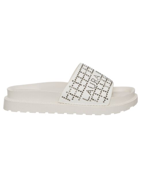 Mules Elise blanc/argenté