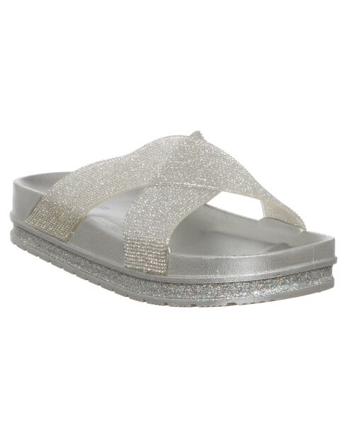 Mules Tiphaine argentées